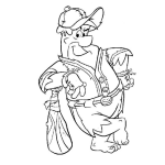 Dibujo para colorear Pablomarmol Pelotero Dibujo De Pablo Marmol De Los Picapiedra Con Bate Y Traje De Beisbol Para Pintar Y Colorear
