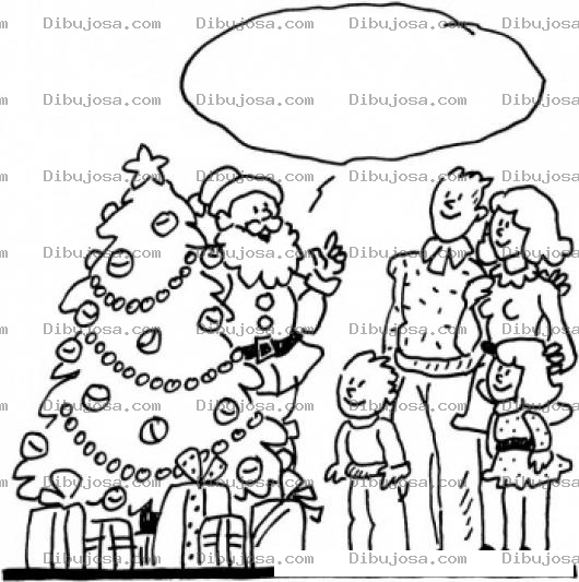 Dibujo para colorear Dibujo Del Viejito Pascuero Hablando Con Una Familia En Navidad Para Pintar Y Colorear A Santa Y Mi Familia