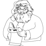 Dibujo para colorear Dibujo De Santa Claus Leyendo La Carta De Un Nino Para Pintar Y Colorear