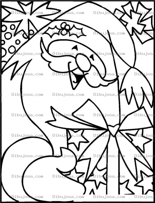Dibujo para colorear Dibujo De Santa Clos Haciendo La Mona De Un Regalito Para Pintar Y Colorear