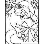 Dibujo para colorear Dibujo De Santa Clos Haciendo La Mona De Un Regalito Para Pintar Y Colorear