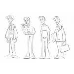 Dibujo para colorear Dibujo De Hombre Flaco Con Vestimentas Distintas Para Pintar Y Colorear