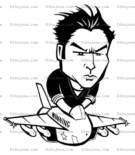 Dibujo para colorear Dibujo De Un Chico Volando Sobre Un Avion Para Pintar Y Colorear