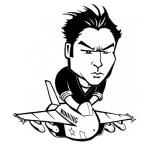 Dibujo para colorear Dibujo De Un Chico Volando Sobre Un Avion Para Pintar Y Colorear