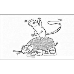 Dibujo para colorear Dibujo Del Imitador De Spliter Con Una Imitacion De Tortuga Ninja Para Colorear