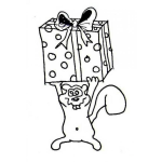 Dibujo para colorear Dibujo De Ardilla Con Regalito Para Pintar Y Colorear