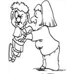 Dibujo para colorear Cara De Asco Dibujo De Un Nino Recibiendo El Beso De Su Maestra Con Cara De Asco Para Pintar Y Colorear