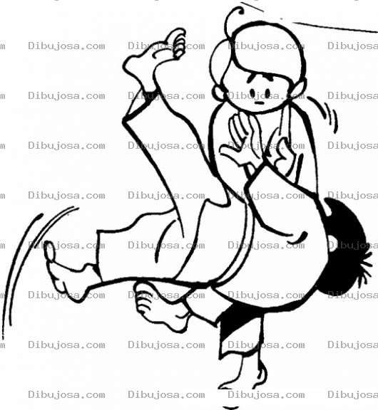 Dibujo para colorear Ninos En Una Pelea De Judo Para Pintar Y Colorear