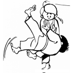 Dibujo para colorear Ninos En Una Pelea De Judo Para Pintar Y Colorear
