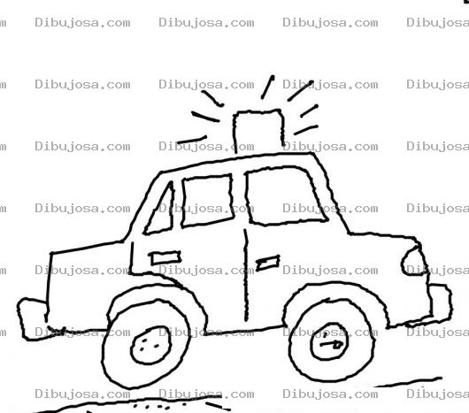 Dibujo para colorear Carrito Lada De Policia Con Sirena En El Techo Para Pintar Y Colorear