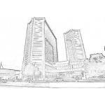 Dibujo para colorear Banco Industrial De Guatemala Dibujo De Las Torres Del Banco Industrial Oficinas Centrales En Zona 4 Para Pintar Y Colorear Al Banco Mas Grande De Guatemala