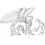 Dibujo para colorear Dibujo De Perro Con Alas Y Cola De Zorro Para Pintar Y Colorear Perrito Volador