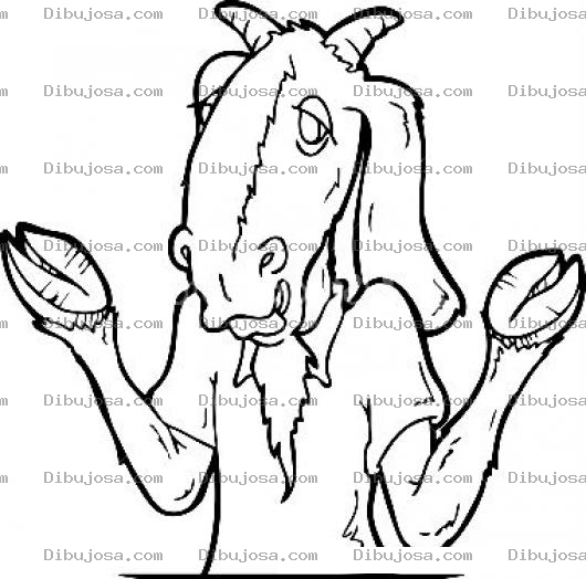 Dibujo para colorear Dibujo De Cabra Triste Para Pintar Y Colorear