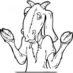 Dibujo para colorear Dibujo De Cabra Triste Para Pintar Y Colorear