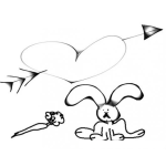Dibujo para colorear Dibujo De Corazon De Conejo Enamorado Para Pintar Y Colorear