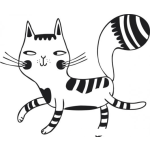 Dibujo para colorear Dibujo De Gatita Con Rayas Para Pintar Y Colorear