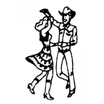 Dibujo para colorear Dibujo De Pareja De Vaqueros Bailando Para Pintar Y Colorear