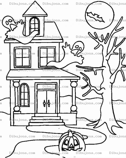 Dibujo para colorear Casa Embrujada Para Colorear