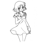Dibujo para colorear Dibujo De Chica En Vestido Corto Para Pintar Y Colorear