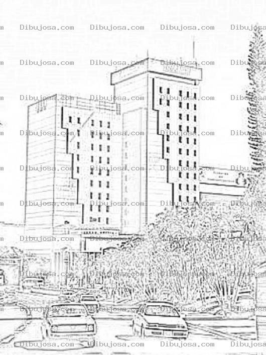 Dibujo para colorear Dibujo Del Edificio De Telefonica En El Salvador Para Pintar Y Colorear