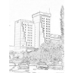 Dibujo para colorear Dibujo Del Edificio De Telefonica En El Salvador Para Pintar Y Colorear