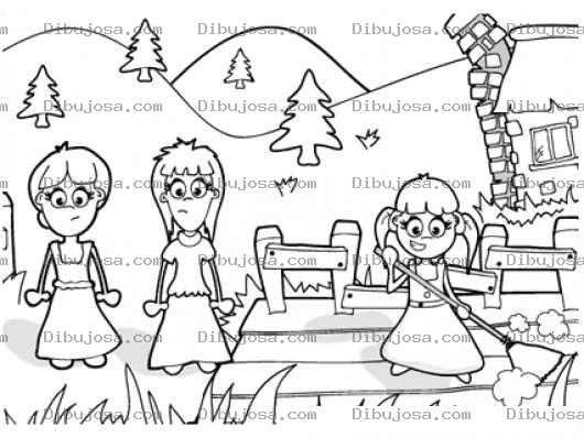 Dibujo para colorear Ninos Campesinos Para Pintar Y Colorear