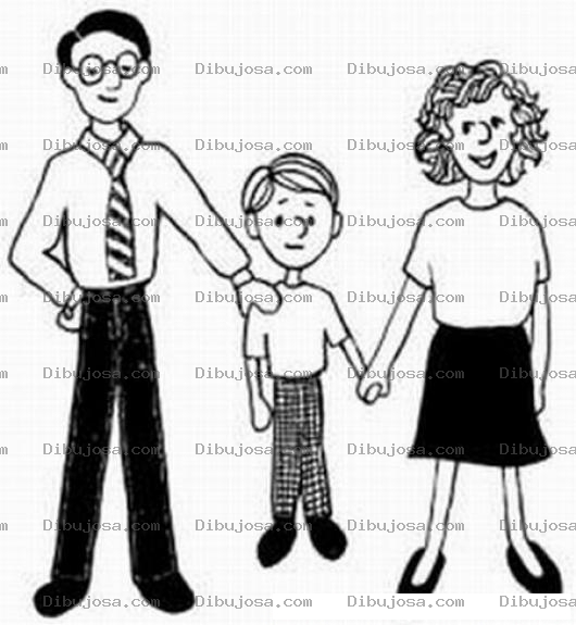 Dibujo para colorear Dibujo De Papa Hijo Y Mama Para Pintar Y Colorear