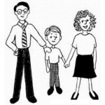 Dibujo para colorear Dibujo De Papa Hijo Y Mama Para Pintar Y Colorear