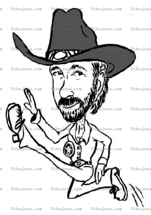 Dibujo para colorear Dibujo De Chuck Norris Para Pintar Y Colorear A Chok Norris