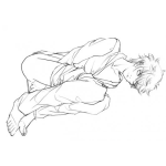 Dibujo para colorear Dibujo De Chica De La Calle Durmiendo En La Banqueta Para Pintar Y Colorear Mujer Sin Hogar Acostada En El Suelo
