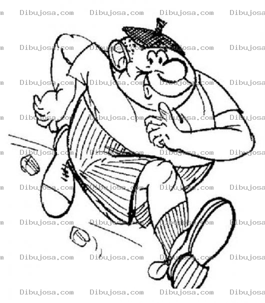 Dibujo para colorear Dibujo De Gordito Corriendo Para Colorear