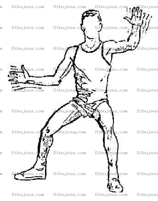 Dibujo para colorear Dibujo De Basquetbolista Defendiendo Para Pintar Y Colorear