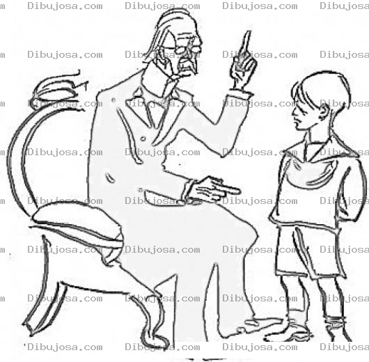Dibujo para colorear Dibujo De Papa Millonario Reganando A Su Hijo Riquillo Para Pintar Y Colorear