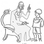 Dibujo para colorear Dibujo De Papa Millonario Reganando A Su Hijo Riquillo Para Pintar Y Colorear
