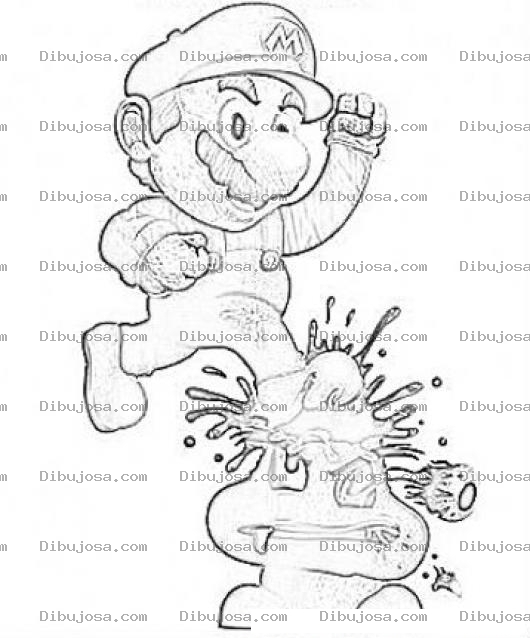 Dibujo para colorear Fatality De Mario Bros Para Pintar Y Colorear