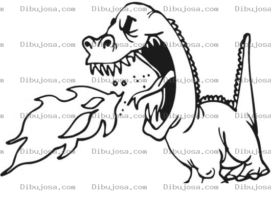 Dibujo para colorear Dragonsito Tirando Fuego De La Boca Para Pintar Y Colorear