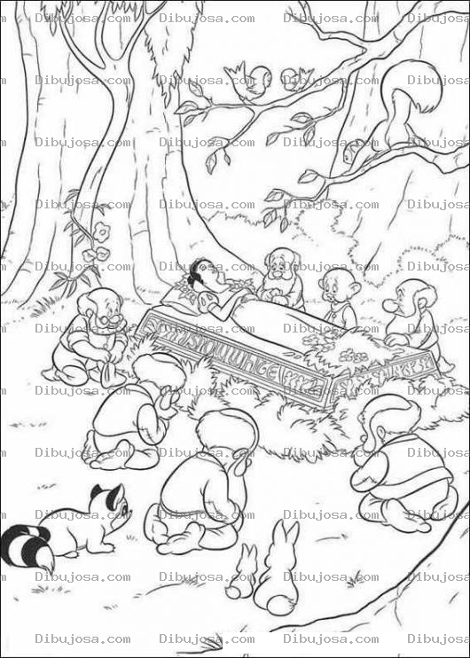 Dibujo para colorear Blanca nieves envenenada