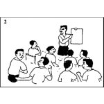 Dibujo para colorear Dibujo De Alumnos Platicanco En Clase Enfrente Del Maestro Para Pintar Y Colorear Conversaciones