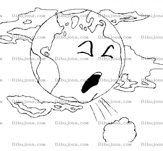 Dibujo para colorear Dibujo Del Mundo Enfermo Para Pintar Y Colorear A La Tierra Estornudando Y Enfermita