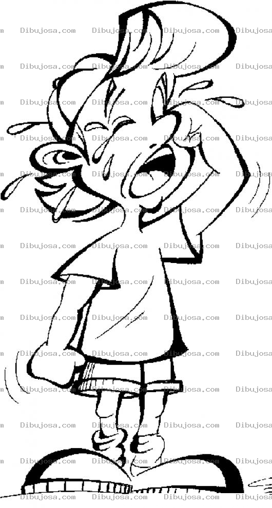 Dibujo para colorear Dibujo De Nino Llorando A Mares Para Pintar Y Colorear