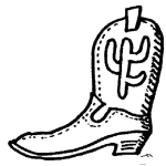 Dibujo para colorear Bota De Vaquero Para Pintar Y Colorear