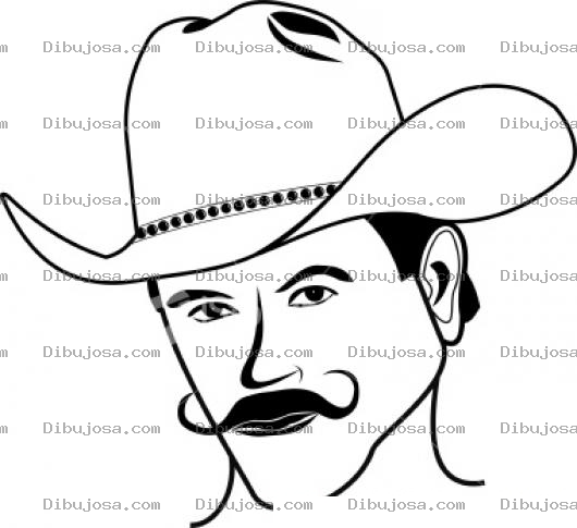 Dibujo para colorear Dibujo De Vaquero Coqueto Para Pintar Y Colorear
