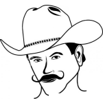 Dibujo para colorear Dibujo De Vaquero Coqueto Para Pintar Y Colorear