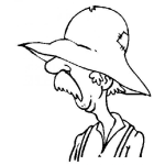 Dibujo para colorear Dibujo De Viejo Con Sombrero De Safari Para Pintar Y Colorear