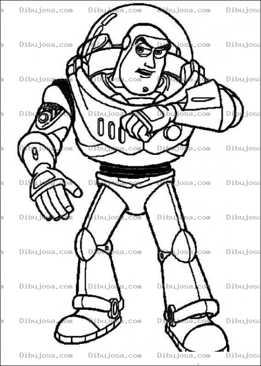 Dibujo para colorear Colorear a Buz Lightyear viendo su reloj