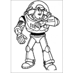 Dibujo para colorear Colorear a Buz Lightyear viendo su reloj