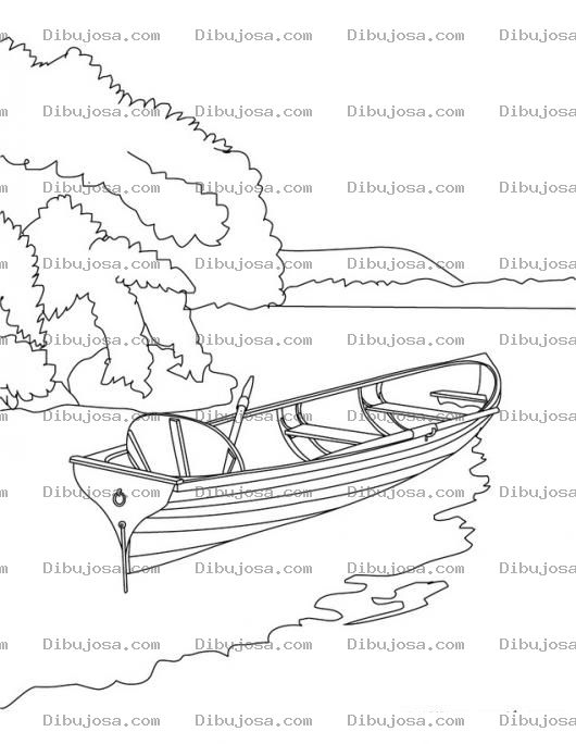 Dibujo para colorear Dibujo De Lancha De Madera Para Pintar Y Colorear