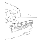 Dibujo para colorear Dibujo De Lancha De Madera Para Pintar Y Colorear