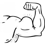 Dibujo para colorear Dibujo De Bicep Grande Para Pintar Y Colorear Brazo Con Musculos