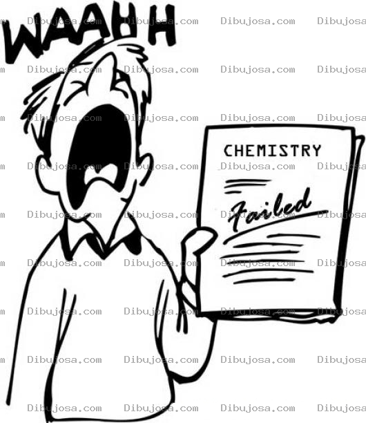 Dibujo para colorear Estudiante Triste Dibujo De Examen De Quimica Reprobado Para Pintar Y Colorear Alumno Llorando